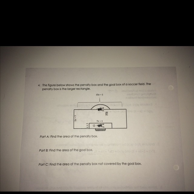 The figure below shows the penalty box and the goal box of a soccer field. The penalty-example-1