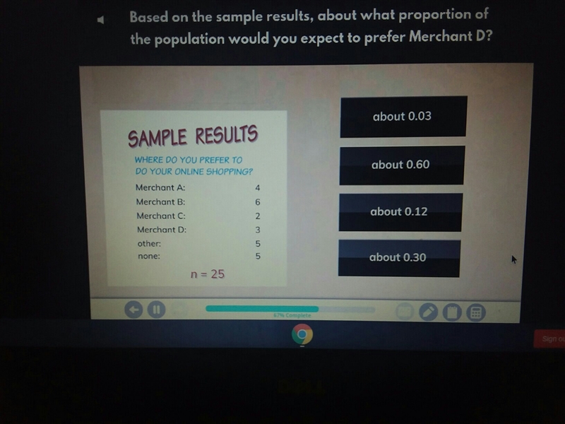 based on the sample results about what proportion of the population would you expect-example-1