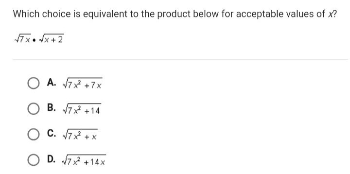 Which choice is equivalent to the product below-example-1