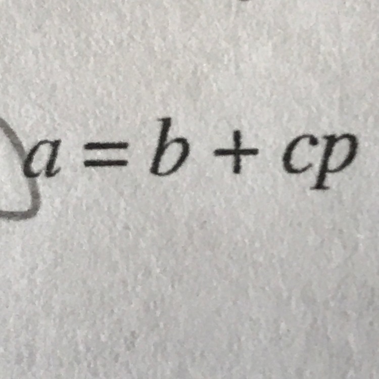 A=b+cp - what is p?-example-1