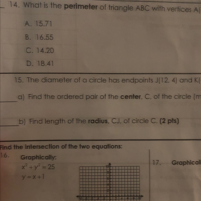 The diameter of a circle has end points j(12,4) and k(-4,8) A) Find The Ordered Pair-example-1