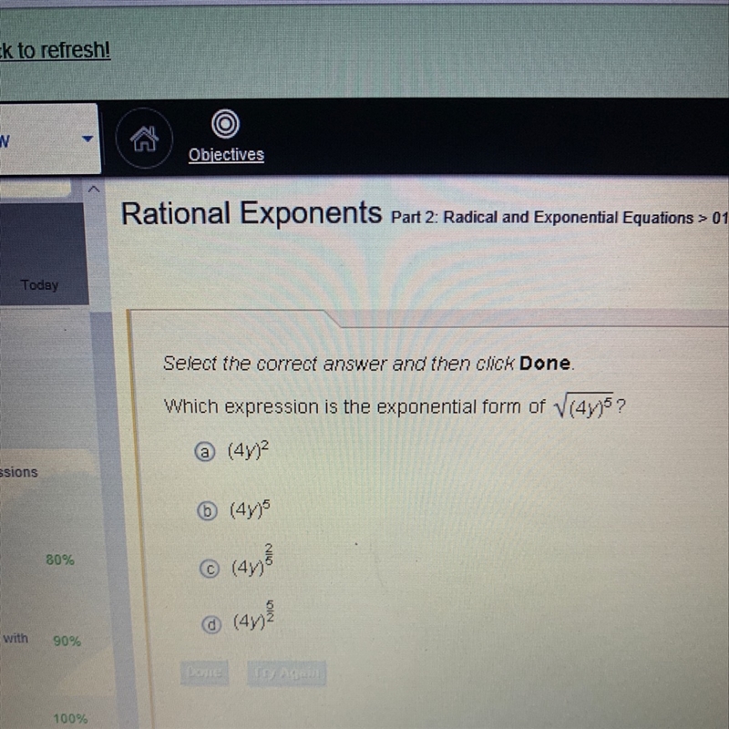 Which expression is the exponential form of-example-1