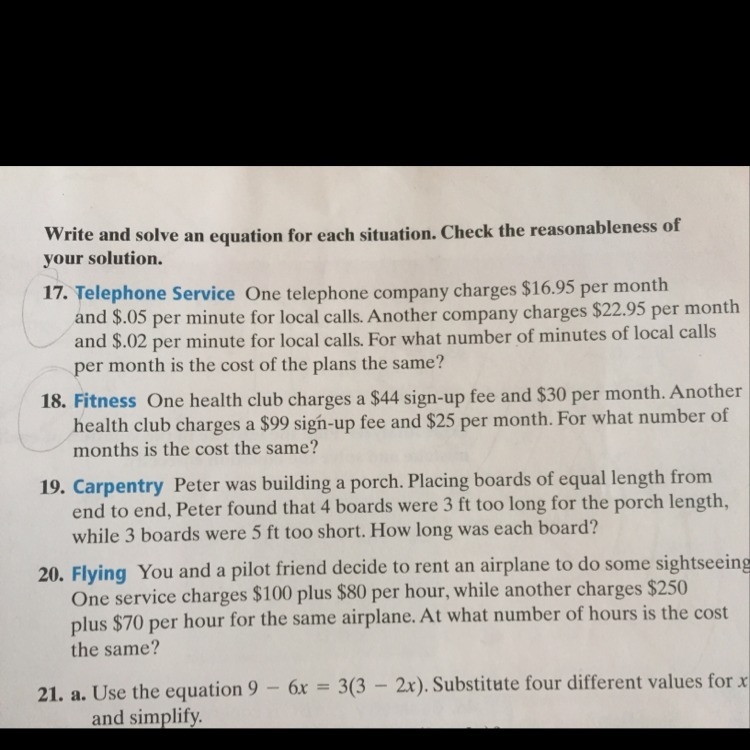 How do I write an equation for #17?-example-1