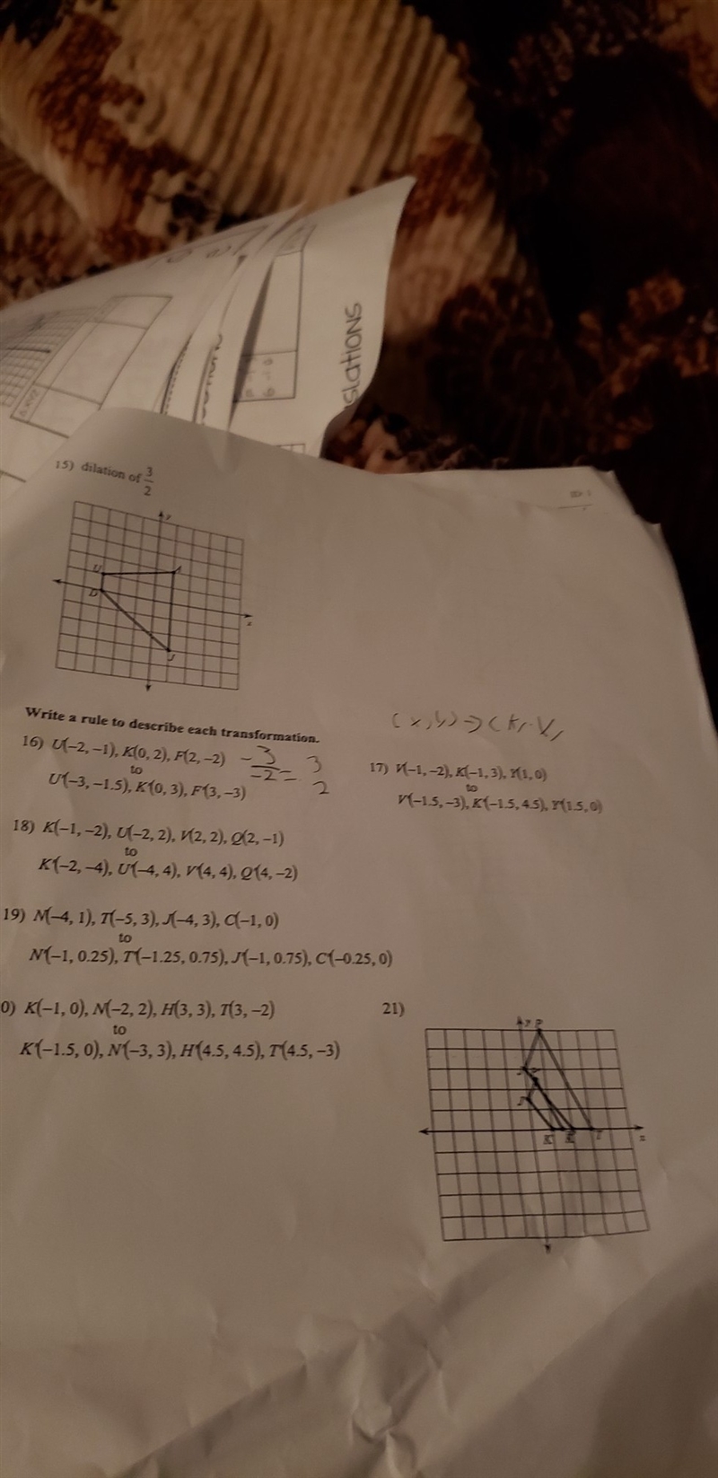 Will give lots of points/write a rule to describe each transformation-example-1