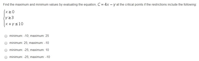 Find the maximum and minimum values by evaluating the equation, (picture) at the critical-example-1