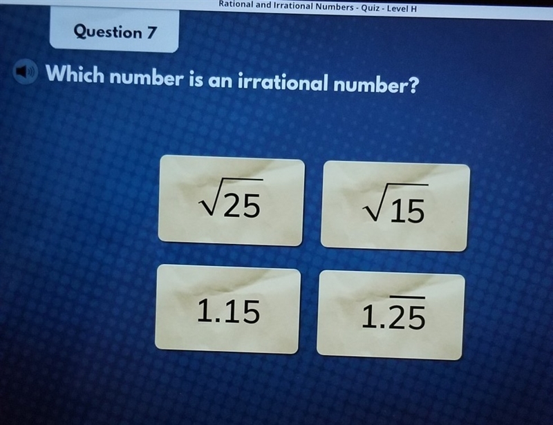 Which number is an irrational number-example-1