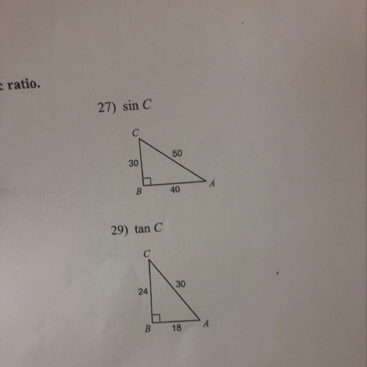 Find the value of each trigonometric ratio-example-1