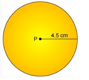 Use the circle below to answer this question. Point P is at the center of the circle-example-1