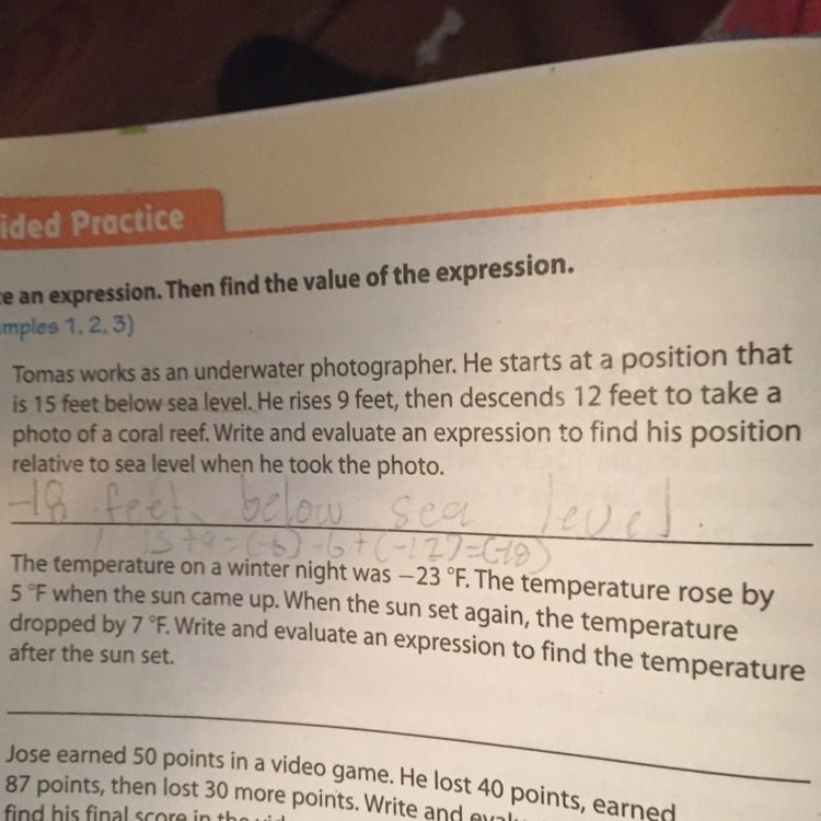 The temperature on a winter night was -23 F. The temperature rose by 5 F when the-example-1