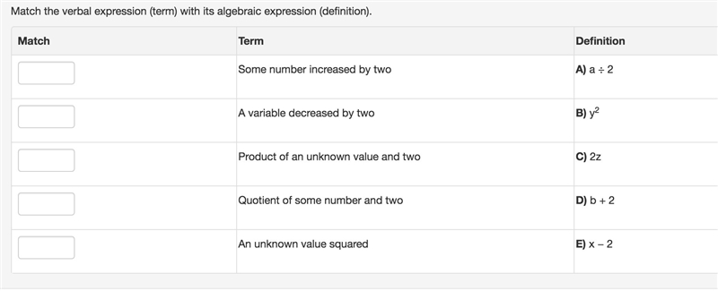 Match these to the right term-example-1