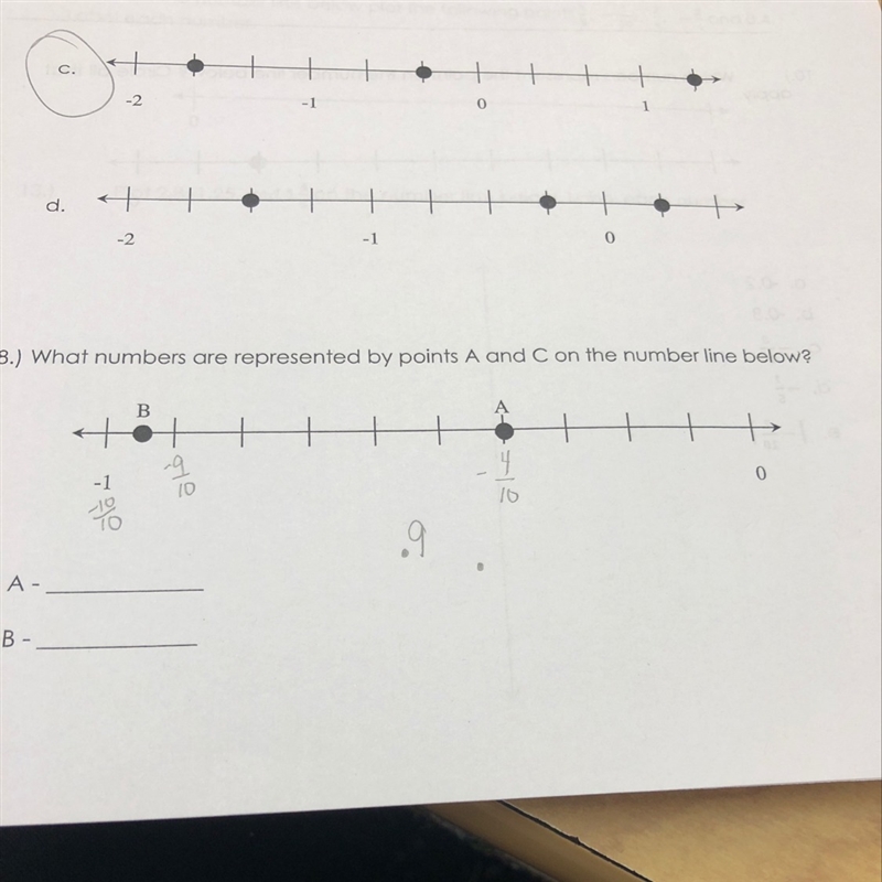 What fraction is halfway between 9/10 and 10/10. Question 8-example-1