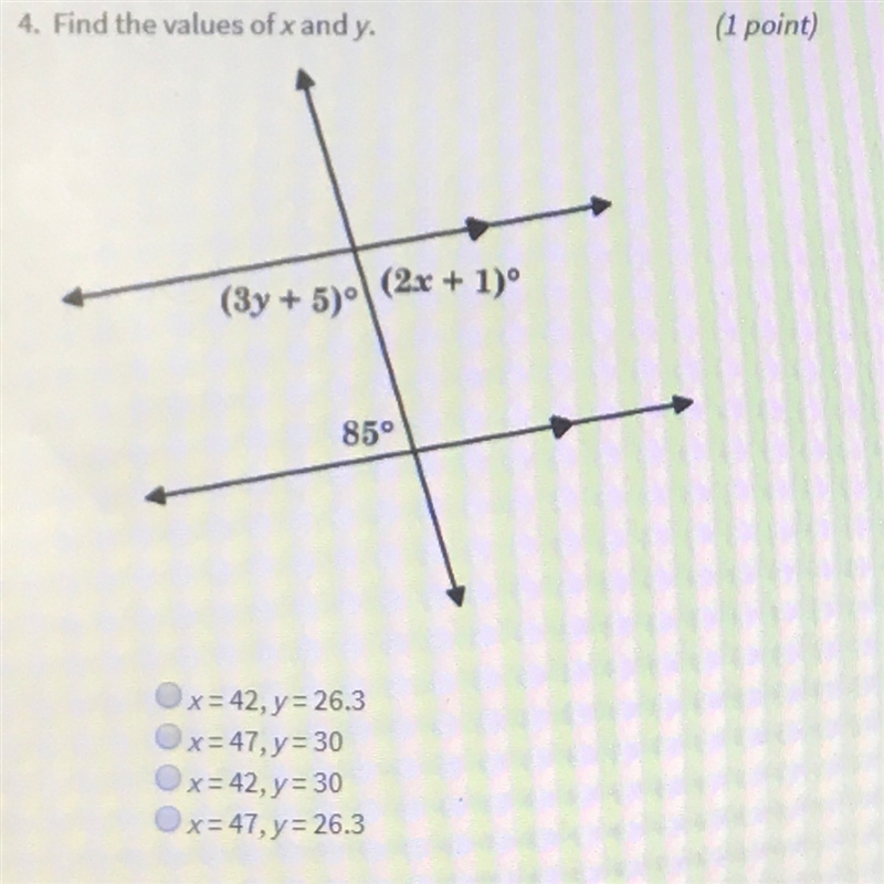 What is the value of x and y?-example-1