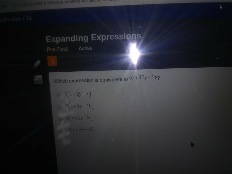 Which expression is equivalent to 5x + 10 y - 15-example-1