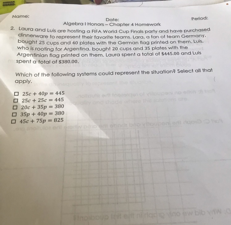 Which of the following systems could represent the solution? Select all that apply-example-1