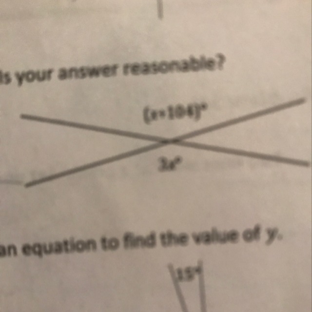 Find the value of x using the angles-example-1