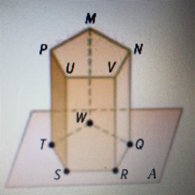 In what line do planes A and QRV intersect?-example-1