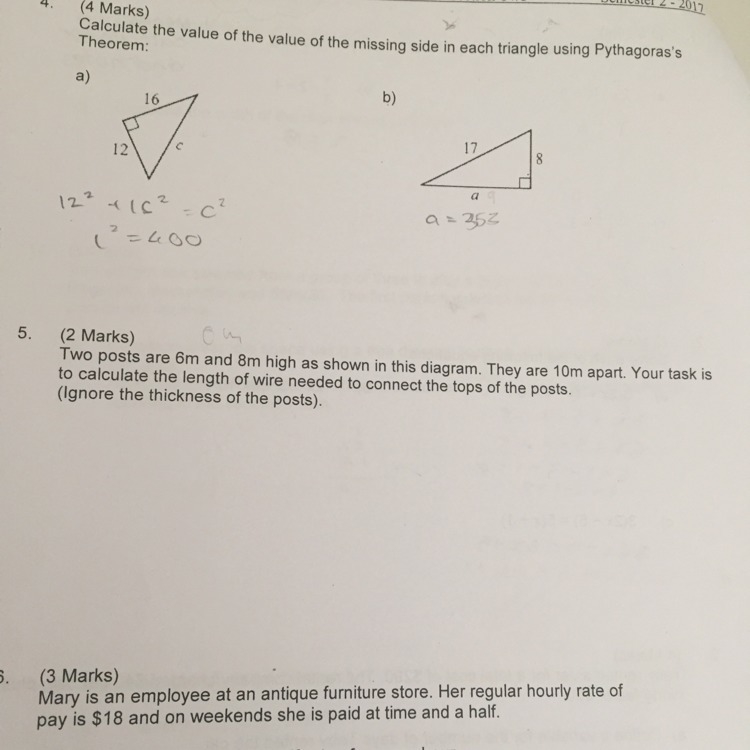 Could I have help with number 5 please-example-1