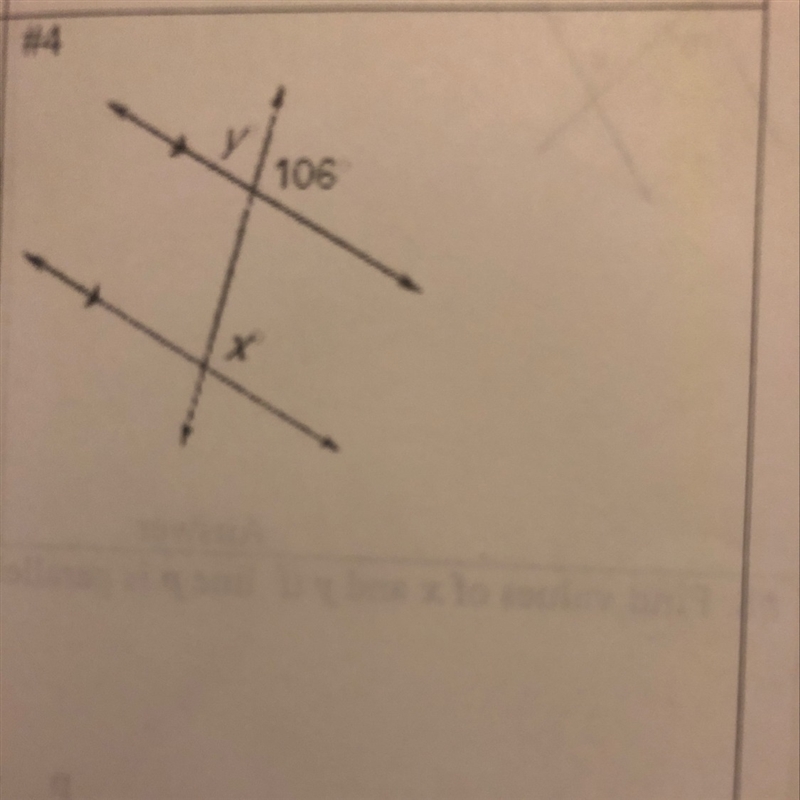 What are the angle measure of x and y-example-1