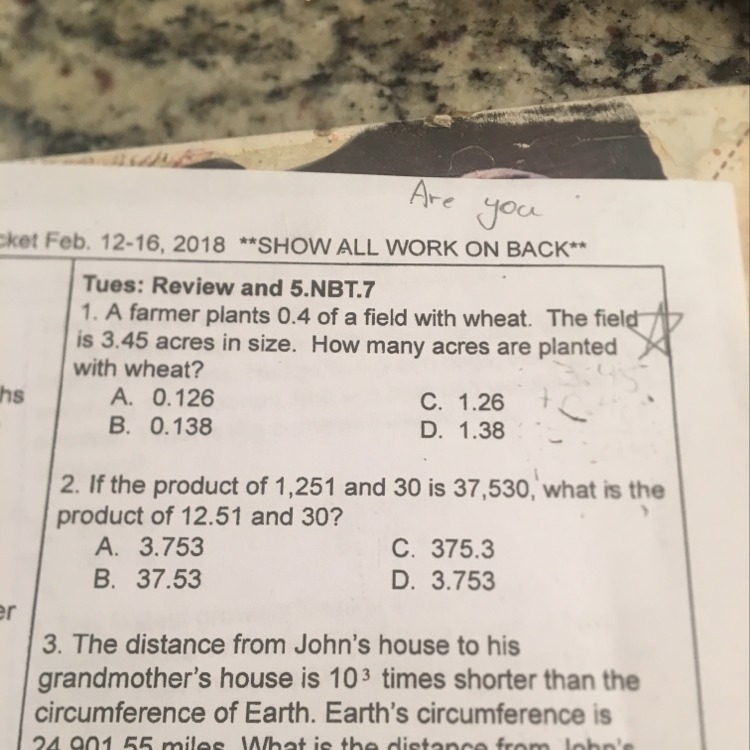 What is number 1 explain/show work-example-1