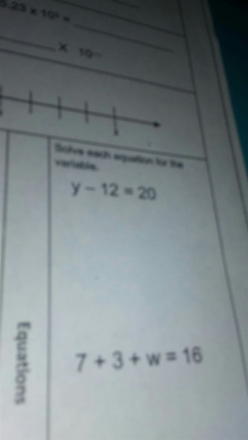 What is the solution to y-12=20-example-1