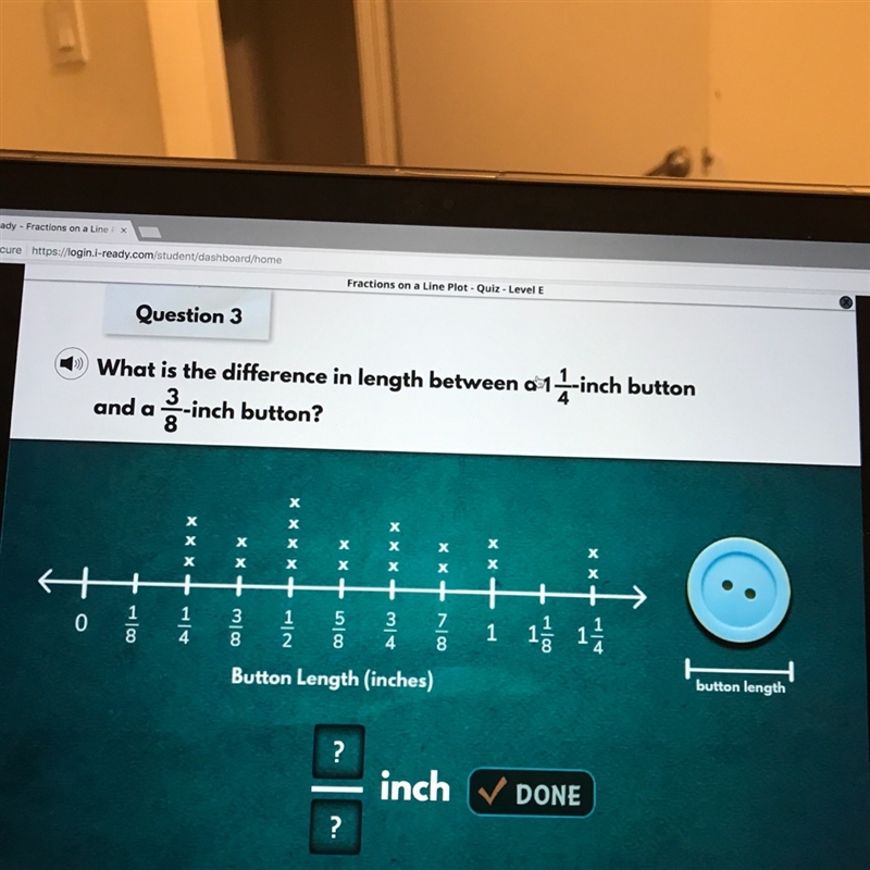 What is the difference in length between a 1 1/4inch button and a 3/8inch button?-example-1