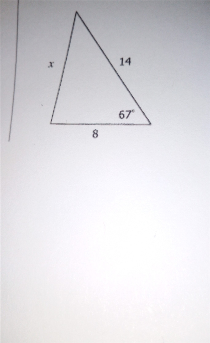 Use the law of cosines to find each missing side round to the nearest tenth-example-1