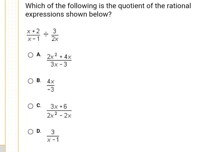 Which of the following is the quotient?-example-1