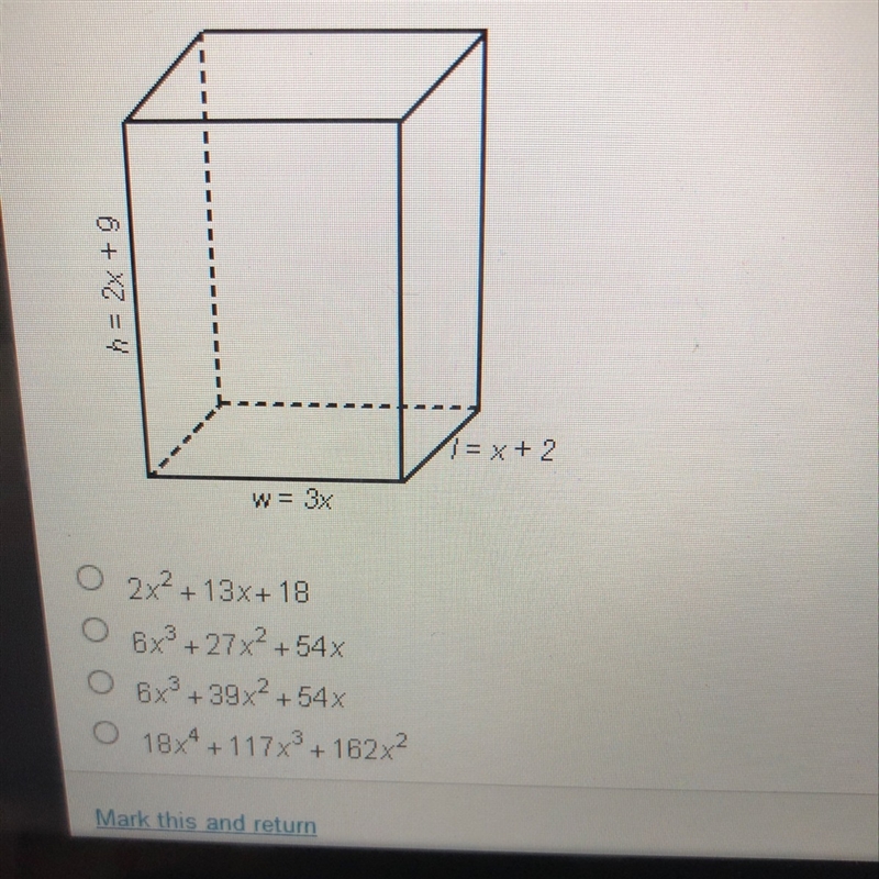 The volume of a rectangular prism is given by the formula V=lwh, where I is the length-example-1