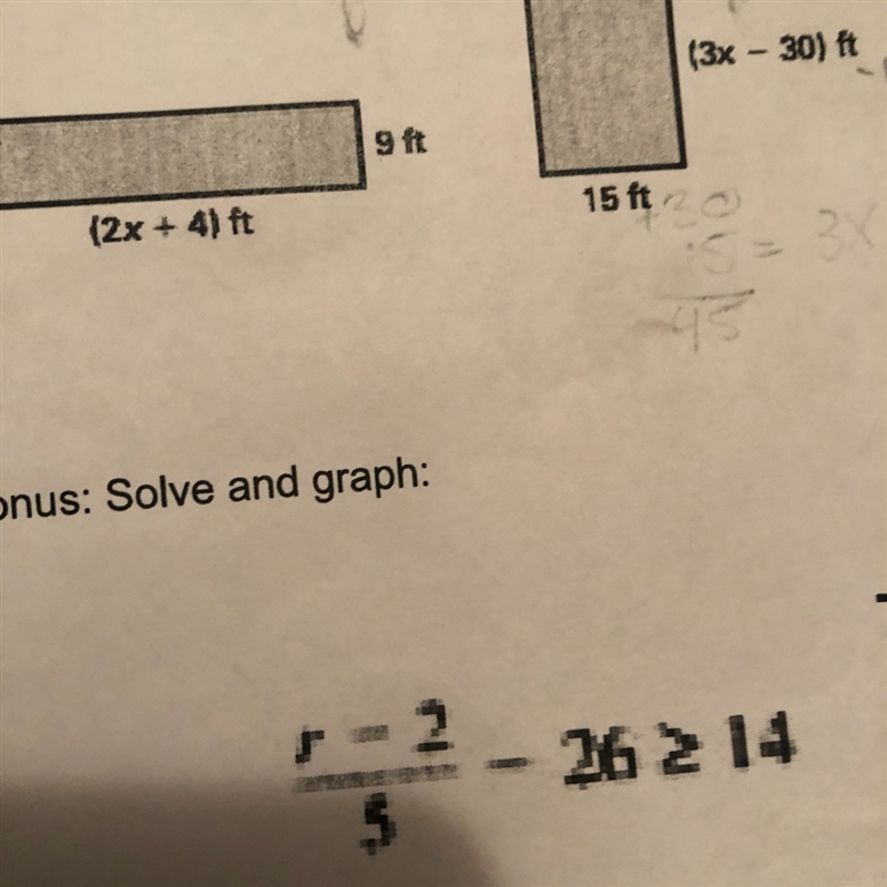 The two rectangles shown have equal areas. Find the value of x-example-1