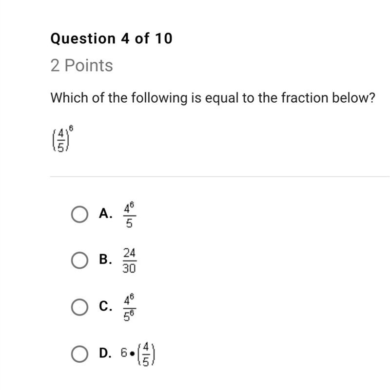 Which of the following is equal to the fraction below? Help please Correct answers-example-1