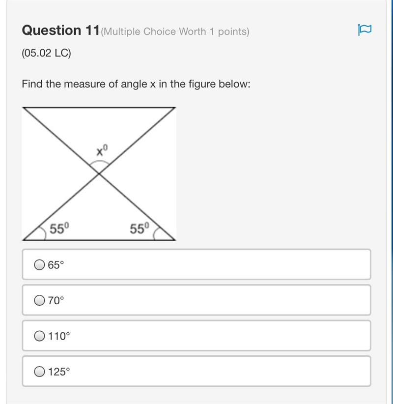 Find the measure of angle x in the figure below:-example-1