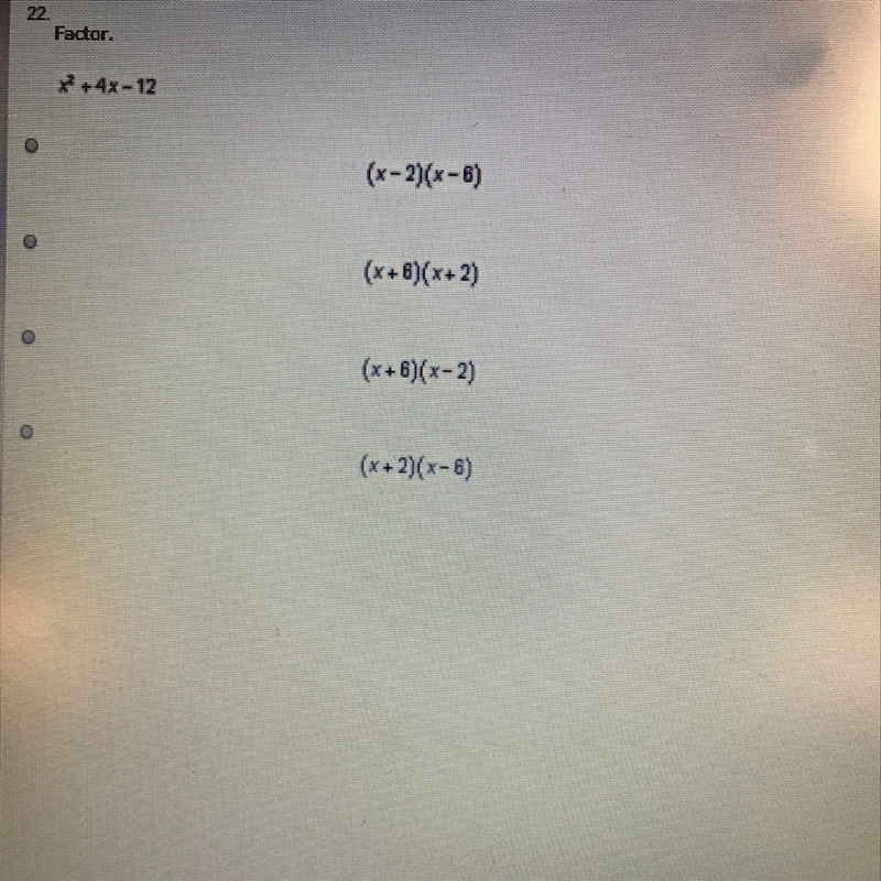 Factor x2+4x-12 , Your help is sincerely appreciated and is not taken lightly. Once-example-1