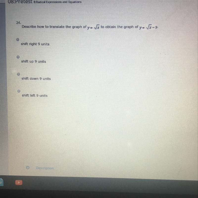 Describe how to translate the graph of y=square root of x to obtain the graph of y-example-1