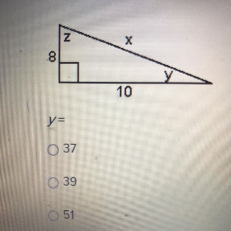 The triangle in the picture what does Y equal-example-1