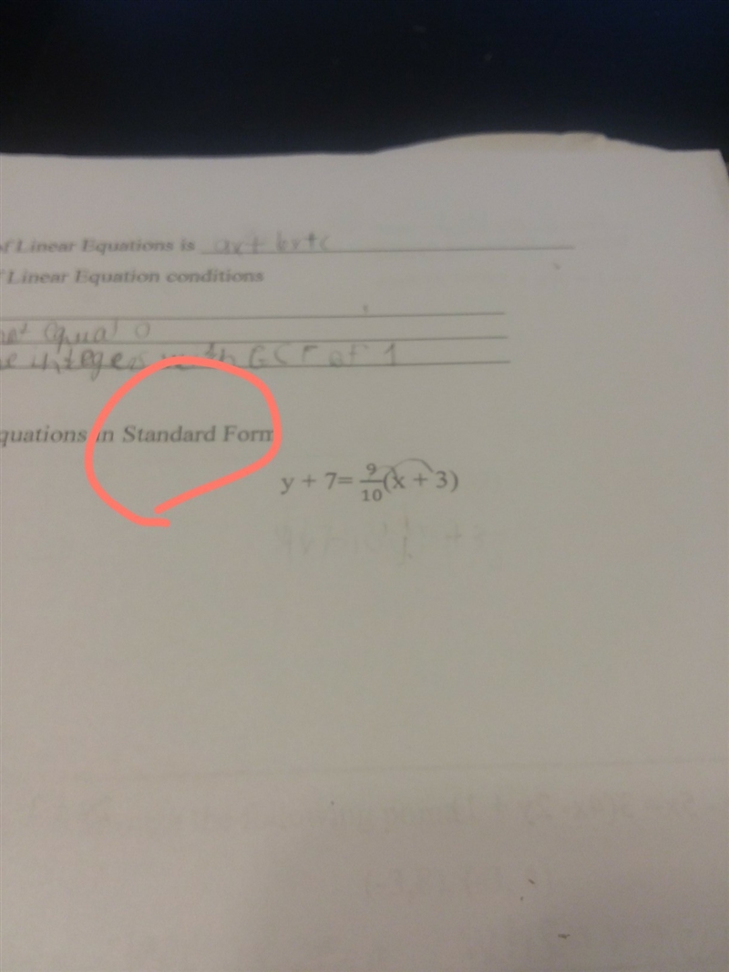 Can someone please help me out with this question? y+7=9/10(x+3)-example-1