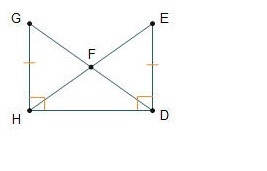 Given: ∠GHD and ∠EDH are right; GH ≅ ED Which relationship in the diagram is true-example-1