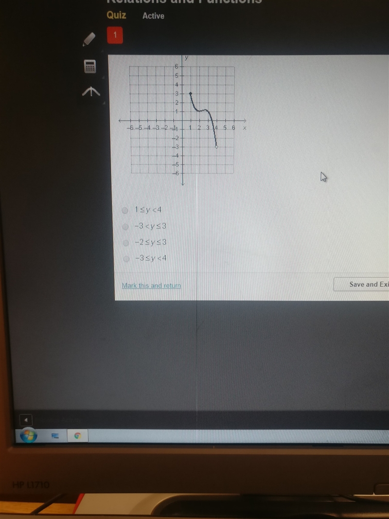 What is the range of the function graphed?-example-1