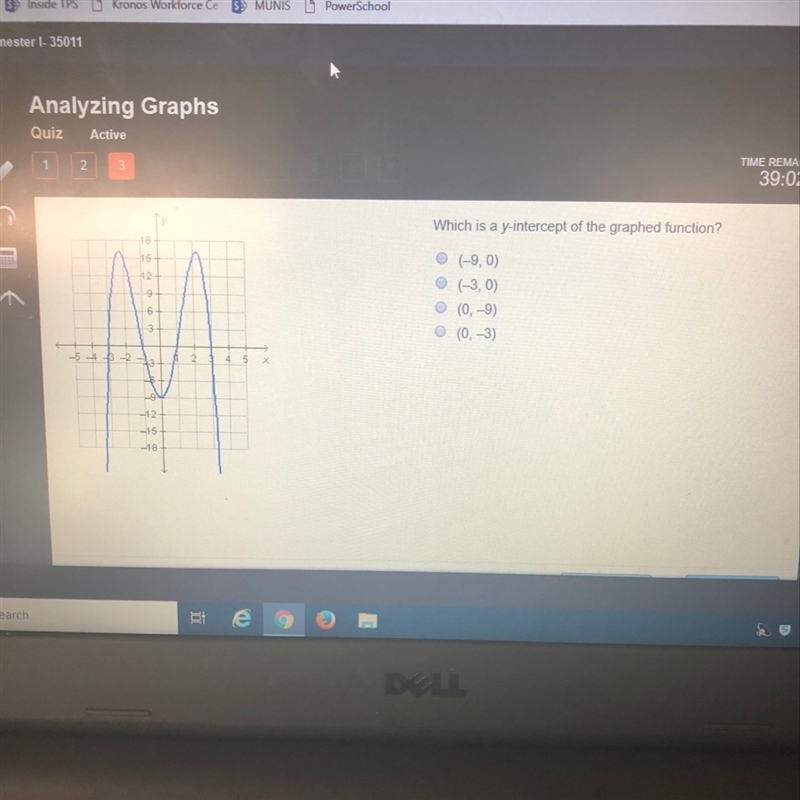 Which is a y-intercept of the graphed function ?-example-1