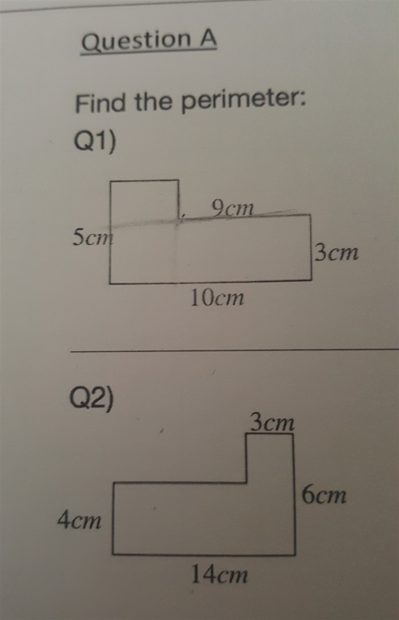 Find the perimeter for both questions. Both questions are compound shapes please provide-example-1