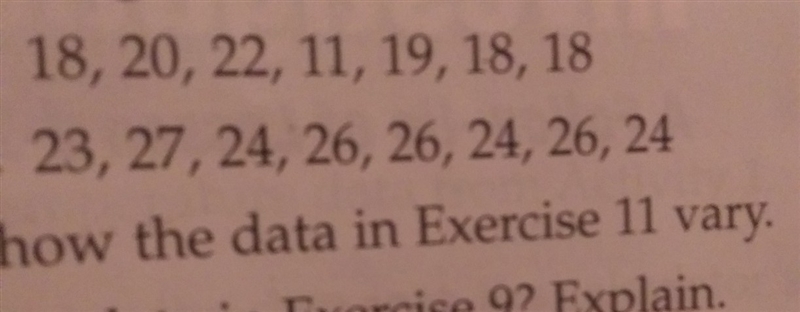 Find the mean,median,mode and range for each set of data its 23,27,24,26,26,24,26,24-example-1