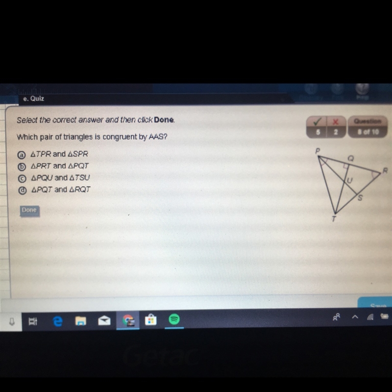 Which pair of triangles is congruent by AAS?-example-1