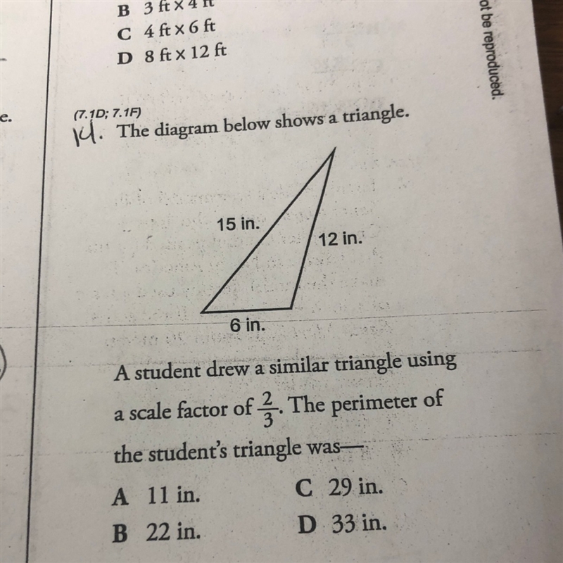 The perimeter of the students triangle was--example-1