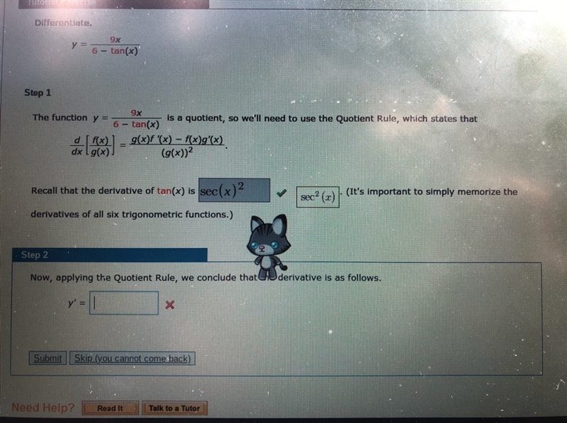 How can I find the derivative problem using the quotient rule?-example-1