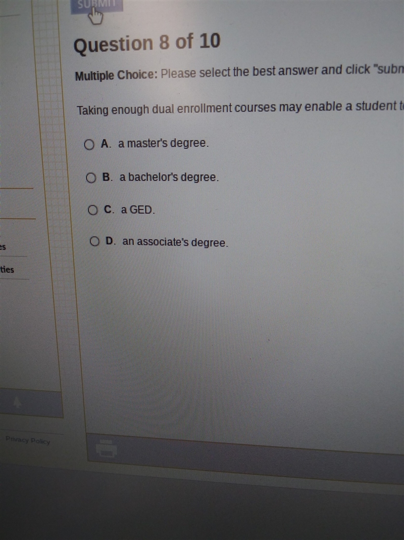 Taking enough dual enrollment courses may enable a student to earn-example-1