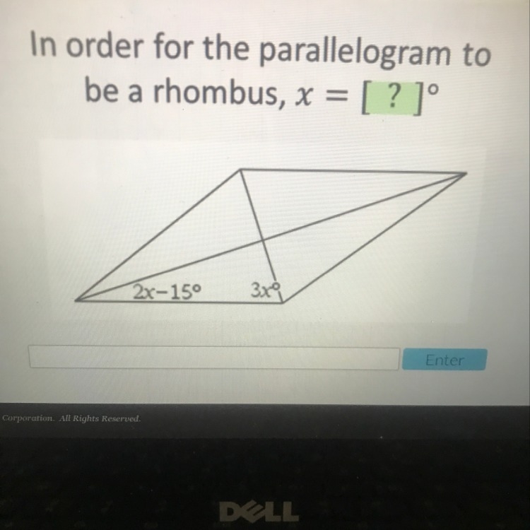 Find x of the rhombus-example-1