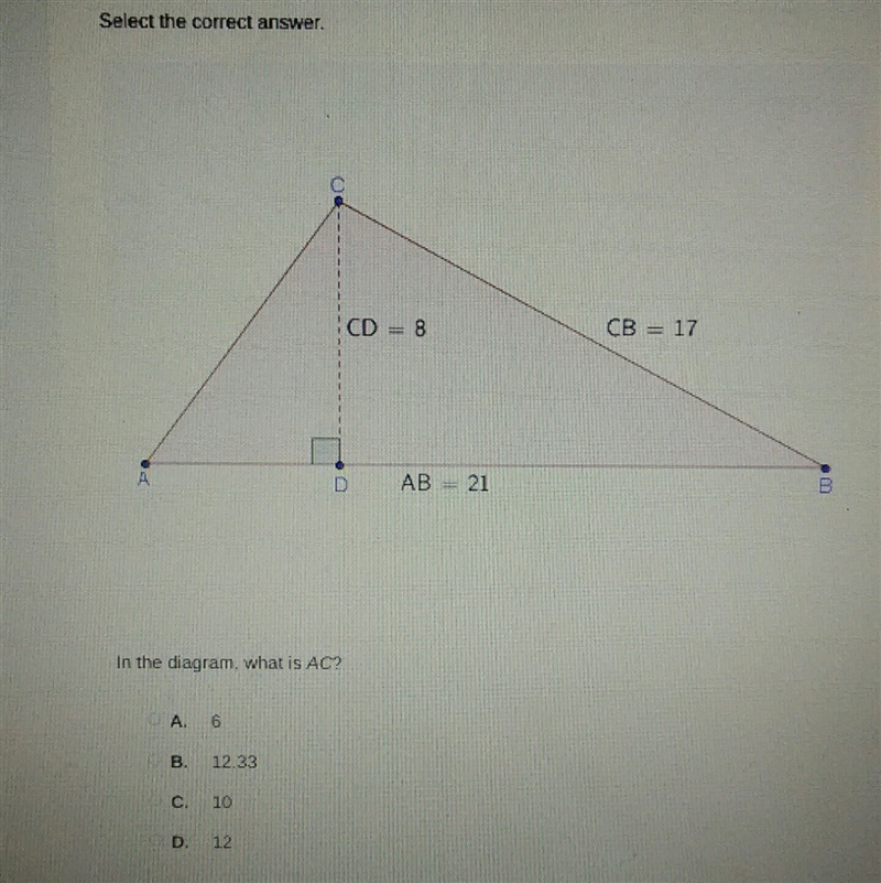 In this diagram, what is ac?-example-1