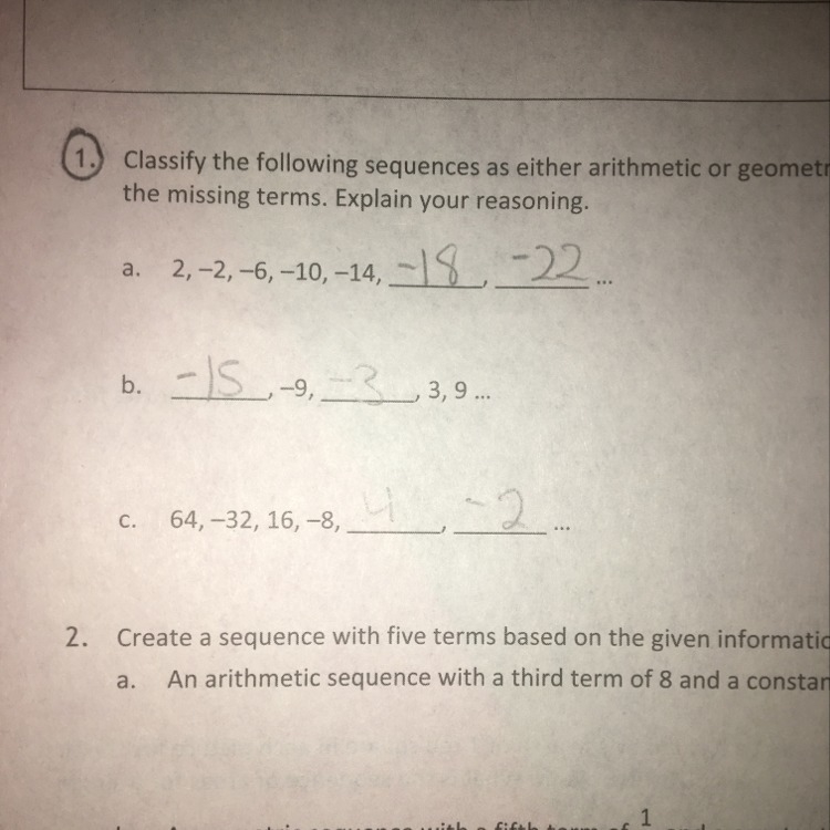 Is part a. arithmetic or geometric is part b. arithmetic or geometric is part c. arithmetic-example-1