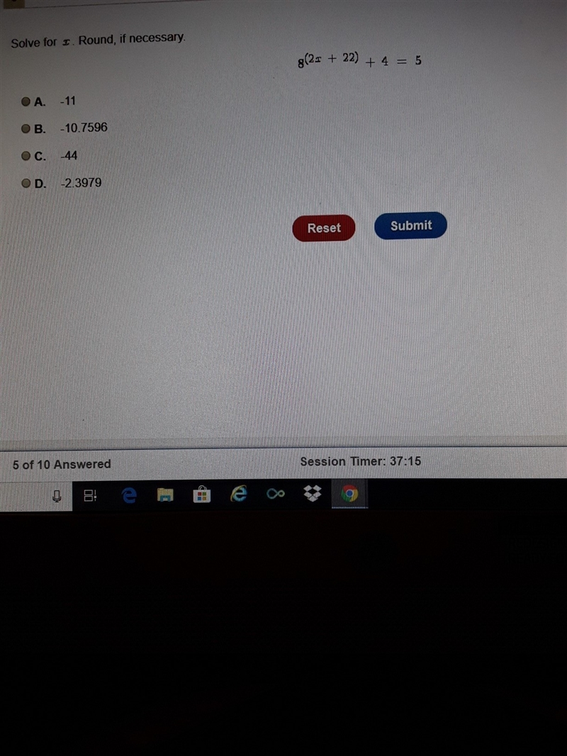 8^(2x+22)+4=5 I do not know the answer, can anyone help?-example-1