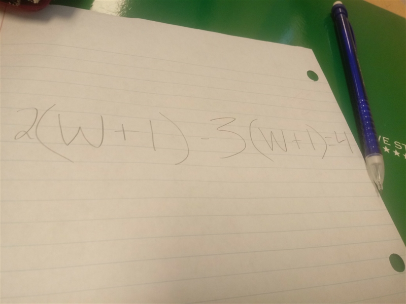 I want to know 2(w+1)-3(w+1)=4-example-1