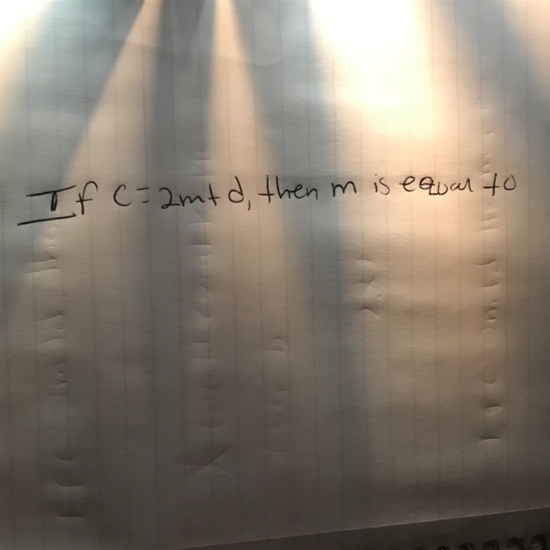 If c=2m+d then m is equal to?-example-1